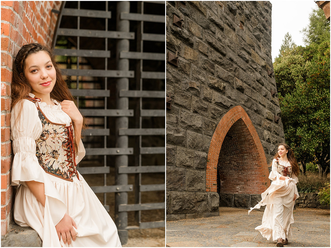"Senior portrait photographer", "George Rogers Park", "Lake Oswego senior pictures", "Medieval theme photo session", "Senior Girl"