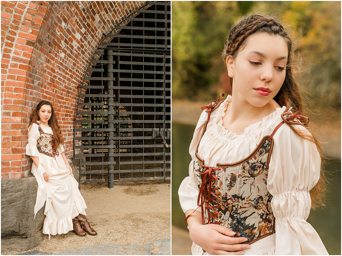 "Senior portrait photographer", "George Rogers Park", "Lake Oswego senior pictures", "Medieval theme photo session", "Senior Girl"