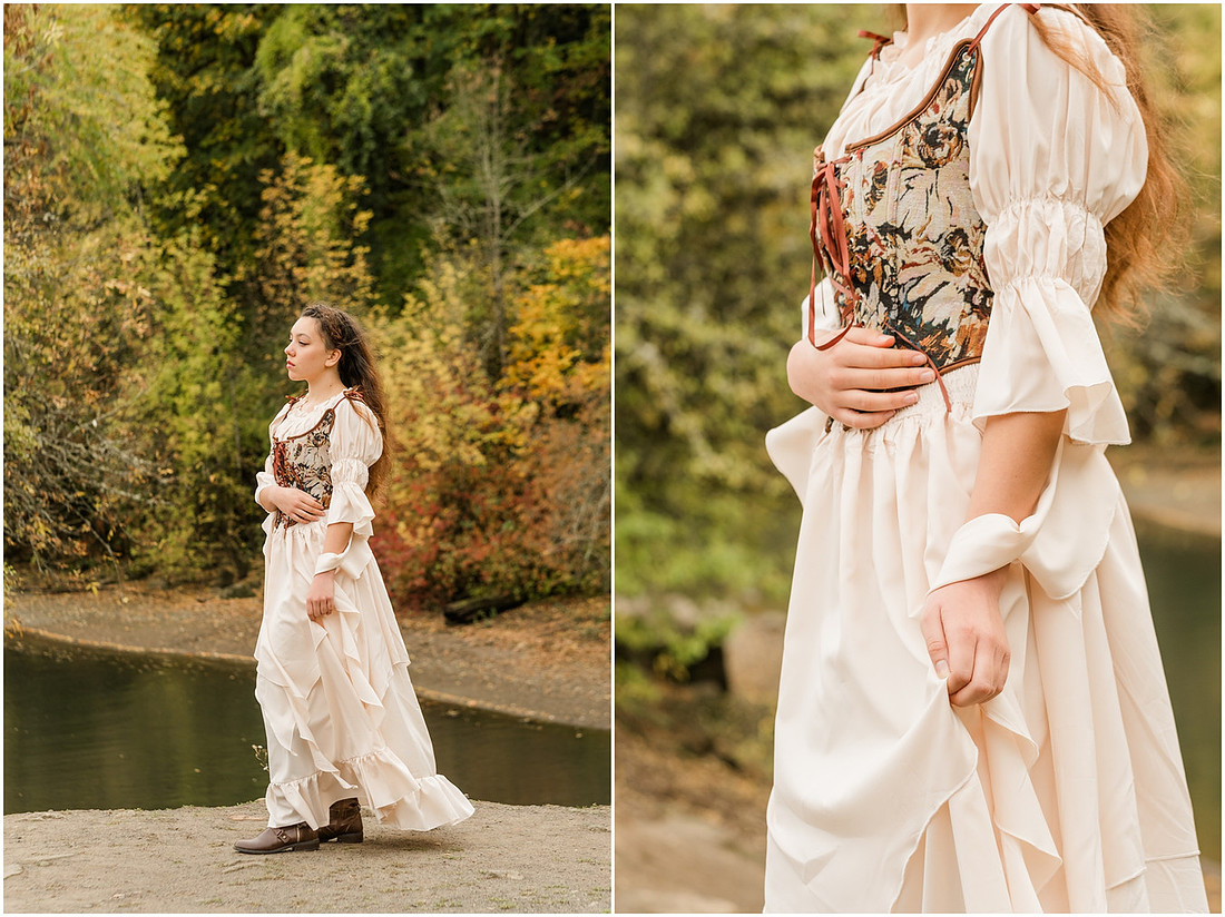 "Senior portrait photographer", "George Rogers Park", "Lake Oswego senior pictures", "Medieval theme photo session", "Senior Girl"