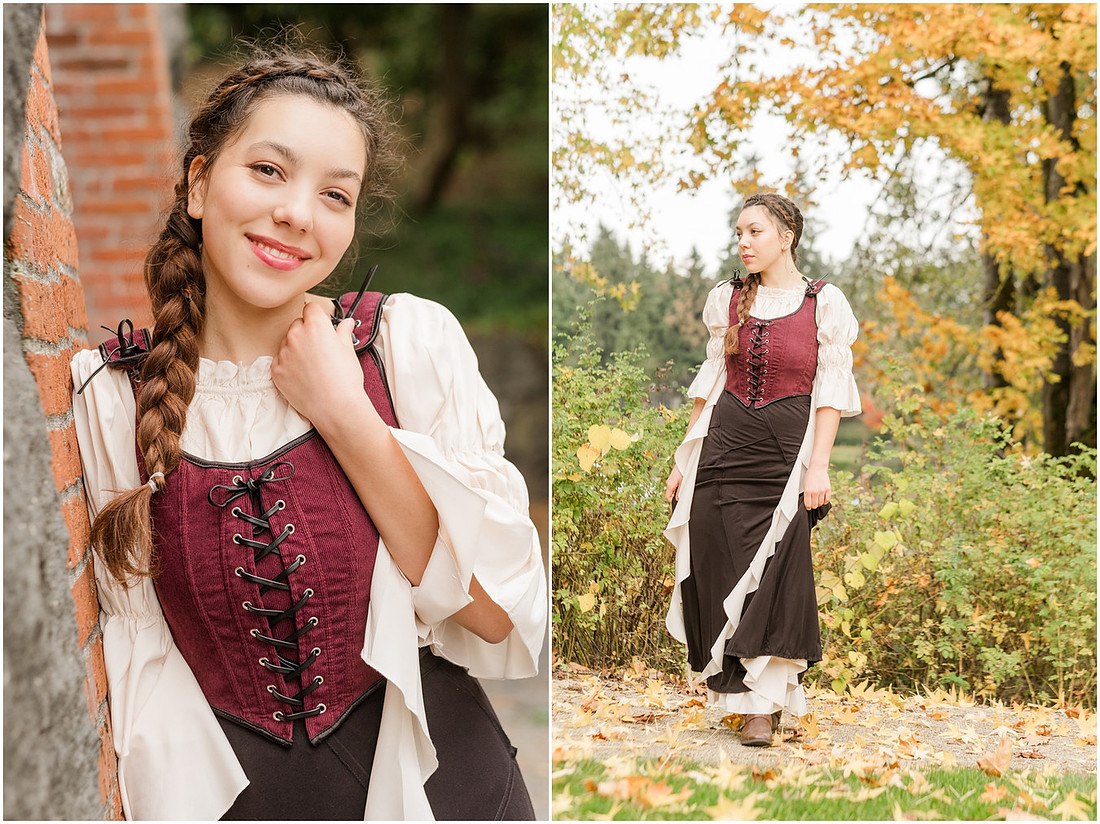 "Senior portrait photographer", "George Rogers Park", "Lake Oswego senior pictures", "Medieval theme photo session", "Senior Girl"