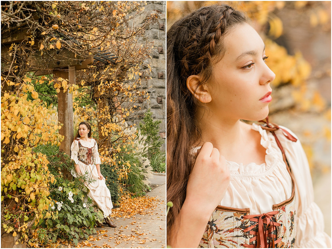 "Senior portrait photographer", "George Rogers Park", "Lake Oswego senior pictures", "Medieval theme photo session", "Senior Girl"