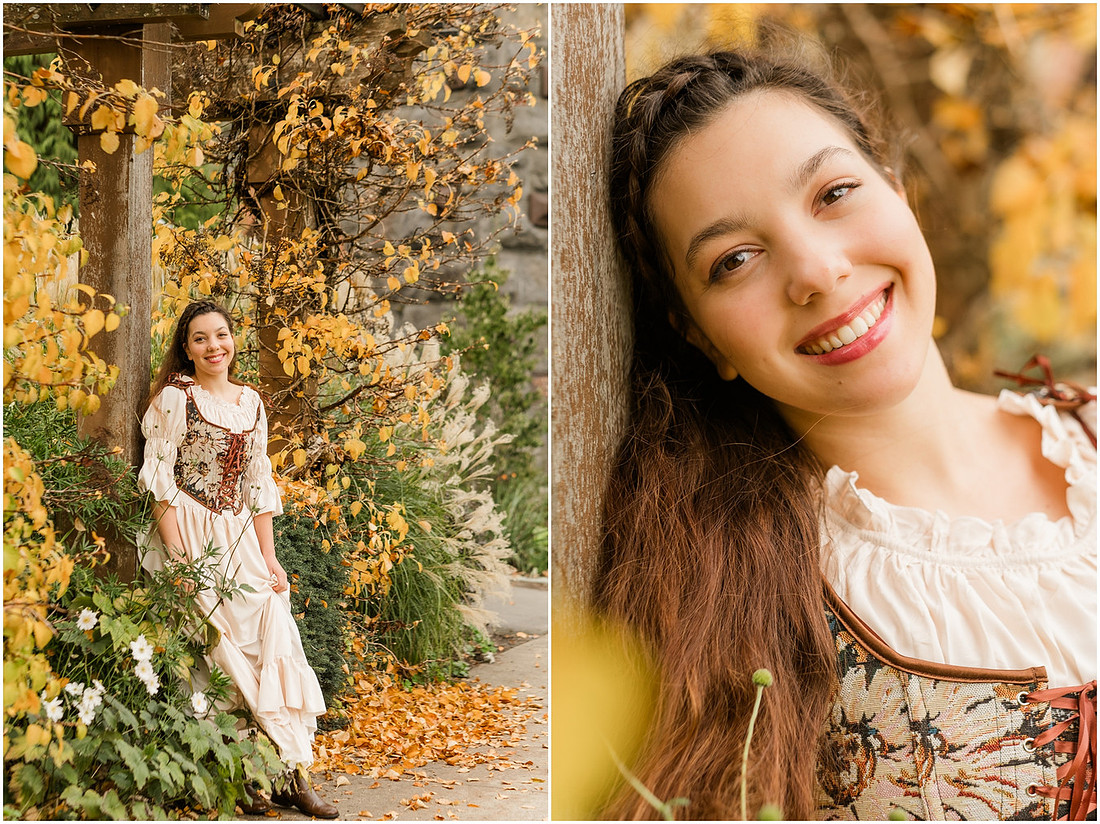 "Senior portrait photographer", "George Rogers Park", "Lake Oswego senior pictures", "Medieval theme photo session", "Senior Girl"