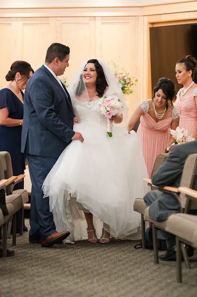 wedding ceremony, pink
