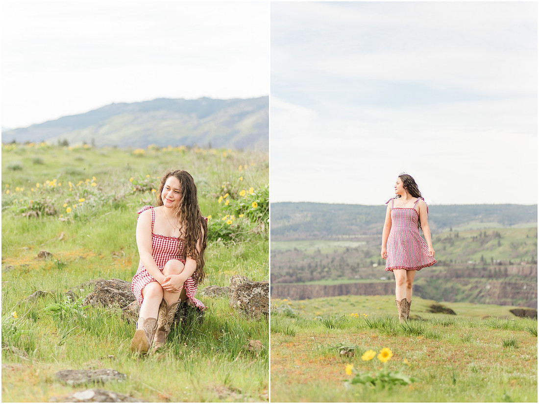"Columbia River Gorge", "Spring Senior session", "Wildflower photo session"