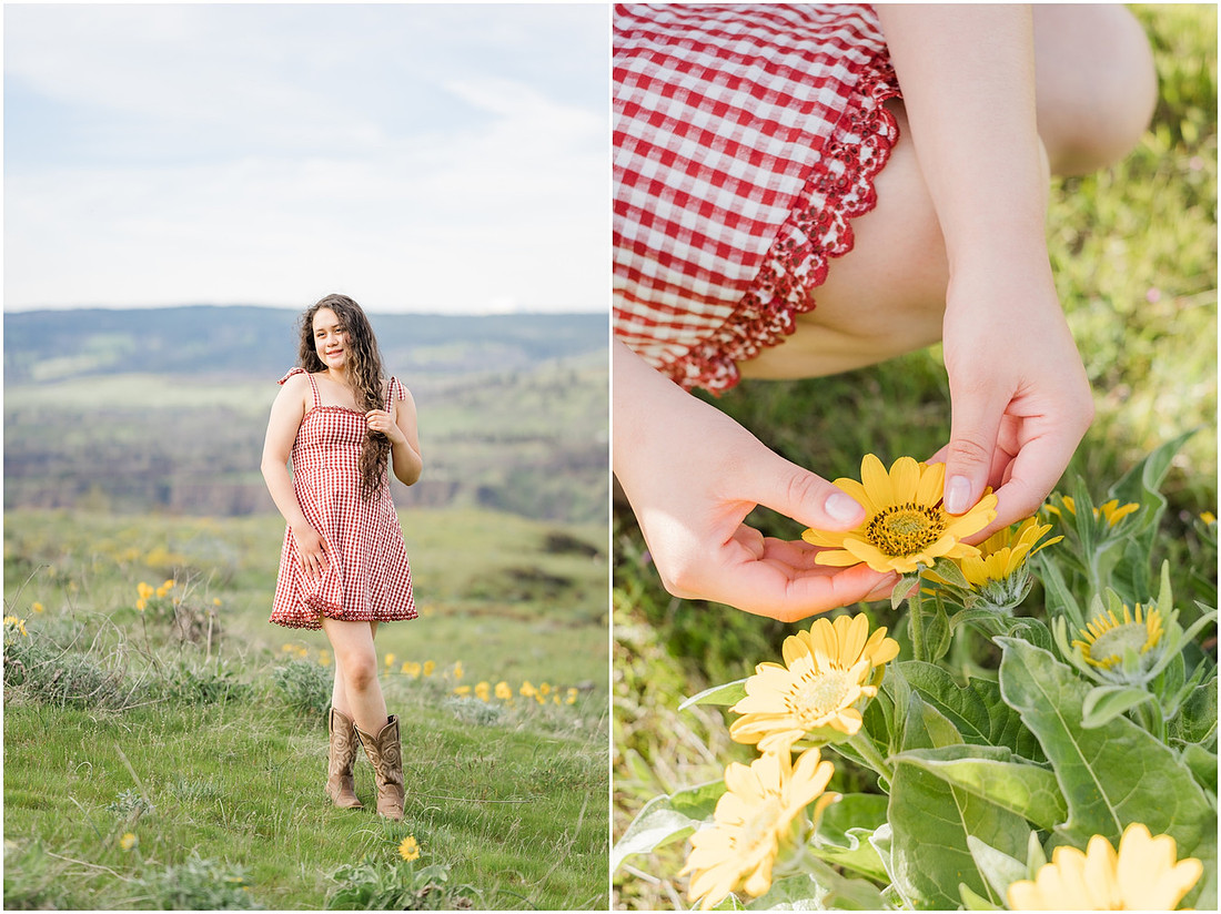 "Columbia River Gorge", "Spring Senior session", "Wildflower photo session"