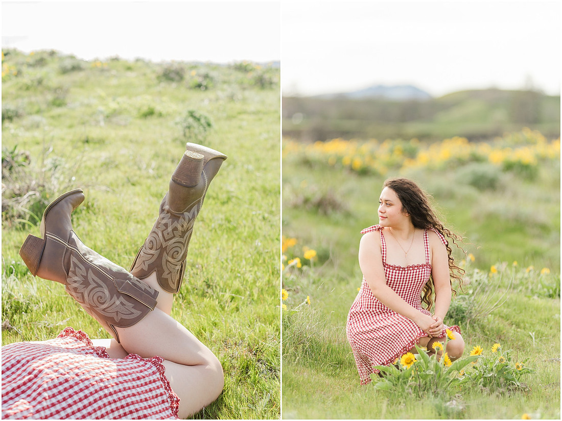 "Columbia River Gorge", "Spring Senior session", "Wildflower photo session"