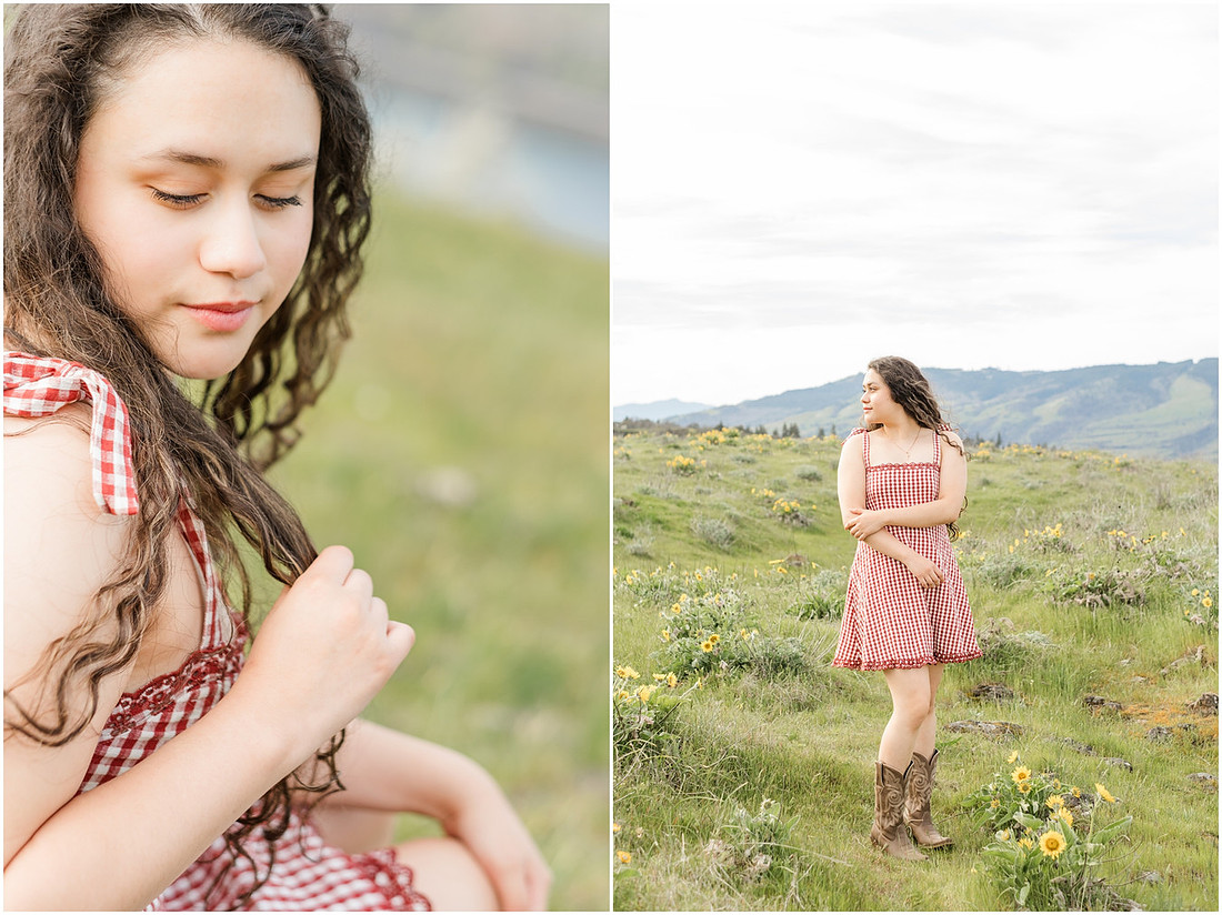 "Columbia River Gorge", "Spring Senior session", "Wildflower photo session"