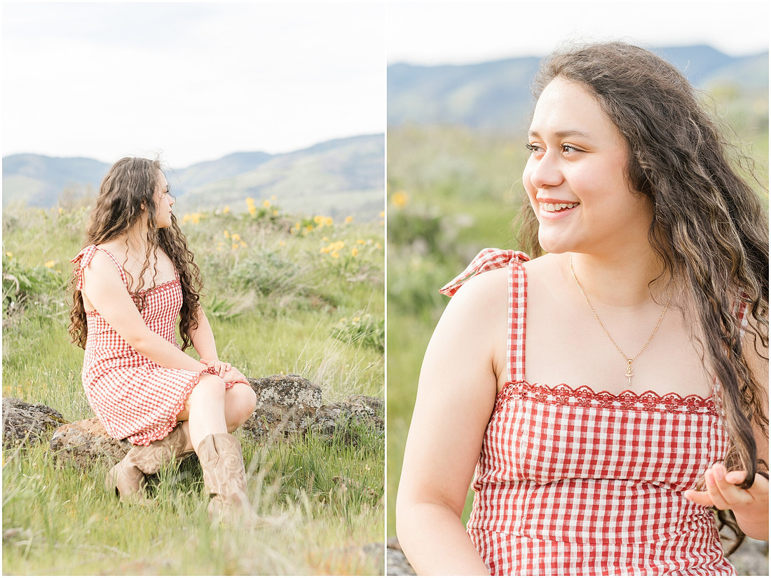 "Columbia River Gorge", "Spring Senior session", "Wildflower photo session"