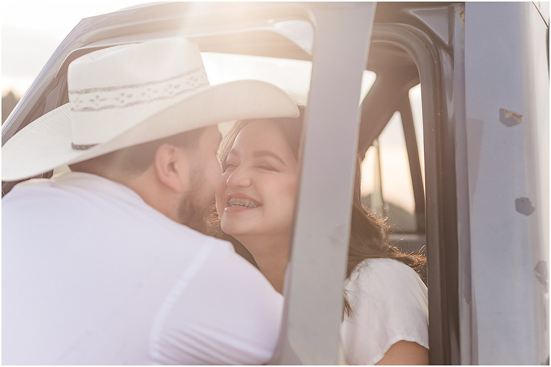"Engagement session with pickup truck", "Pickup truck photo session", "Mountain photo session", "Washington State photographer", "PNW couple photographer", "Western style engagement pictures"