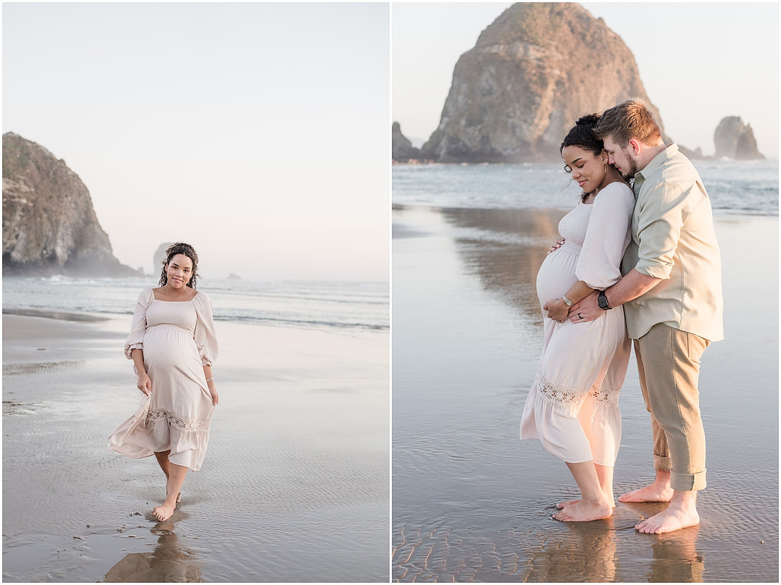 "Maternity pictures", "Oregon coast photographer", "PNW coast photographer", "Haystack Rock maternity pictures"