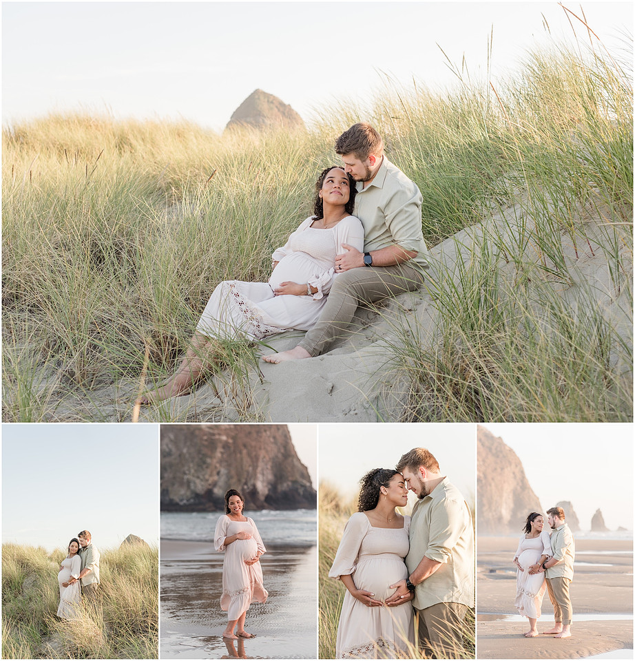 "Maternity pictures", "Oregon coast photographer", "PNW coast photographer", "Haystack Rock maternity pictures"