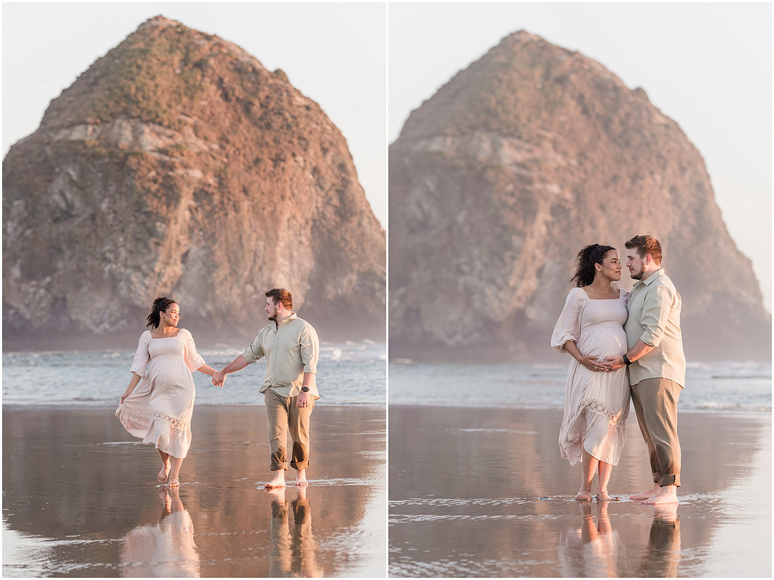 "Maternity pictures", "Oregon coast photographer", "PNW coast photographer", "Haystack Rock maternity pictures"