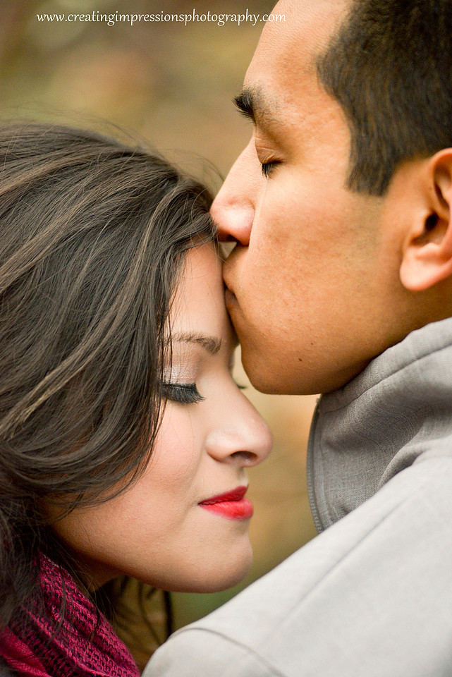 Forest natural light engagement pictures