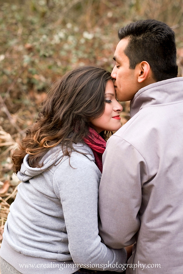 Forest natural light engagement pictures