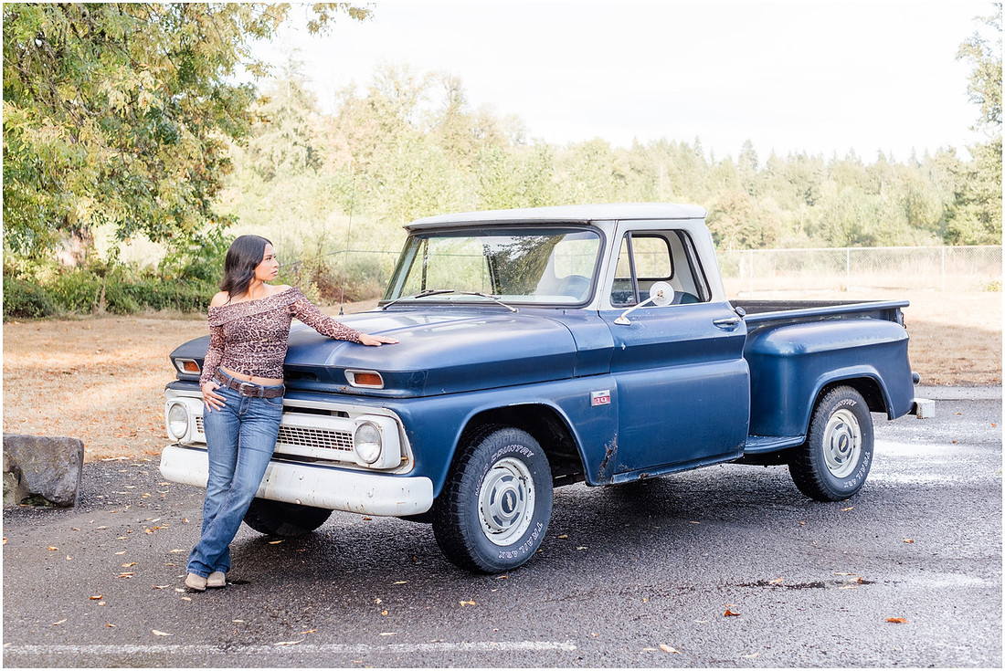 "Country senior session", "Classic Chevy truck", "Battleground Wa Senior photographer", "Woodland Wa High School photographer", "WHS Senior girl", "Class of 2027 photographer", "La Center Wa Senior photographer"
