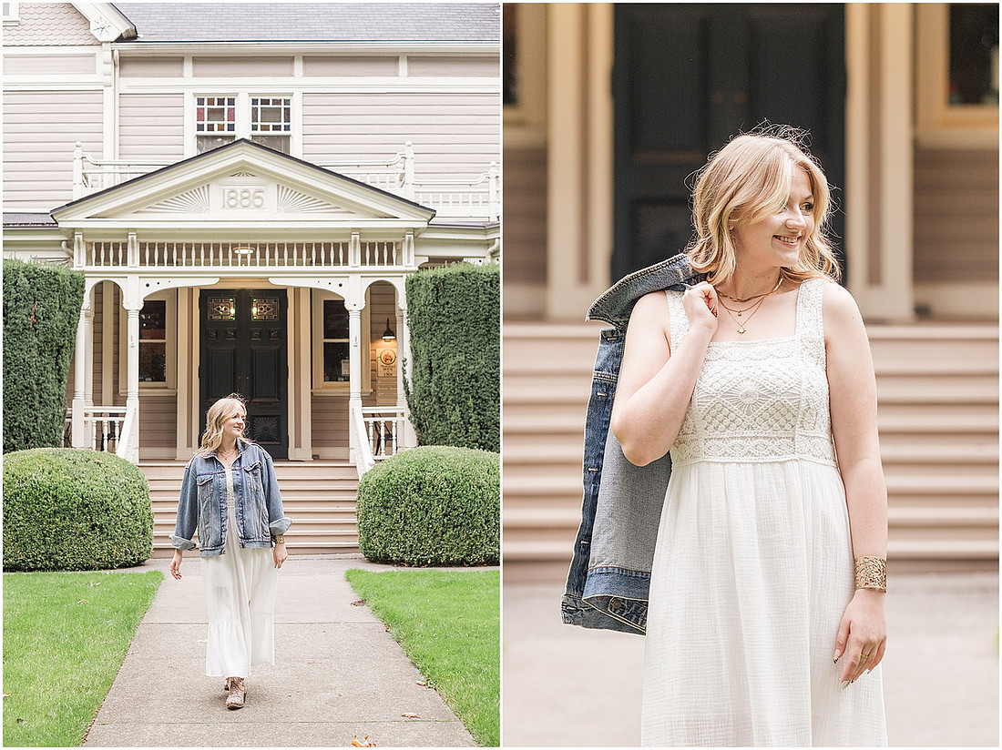 "Fort Vancouver Senior Session", "Flower garden senior session", "Longboard senior session", "Marshall House senior session"