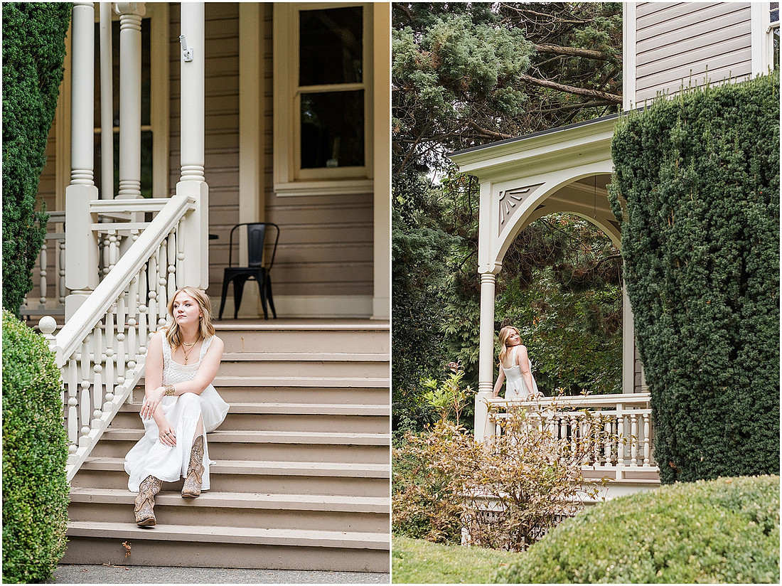 "Fort Vancouver Senior Session", "Flower garden senior session", "Longboard senior session", "Marshall House senior session"