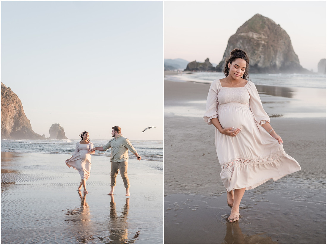 "Maternity pictures", "Oregon coast photographer", "PNW coast photographer", "Haystack Rock maternity pictures"