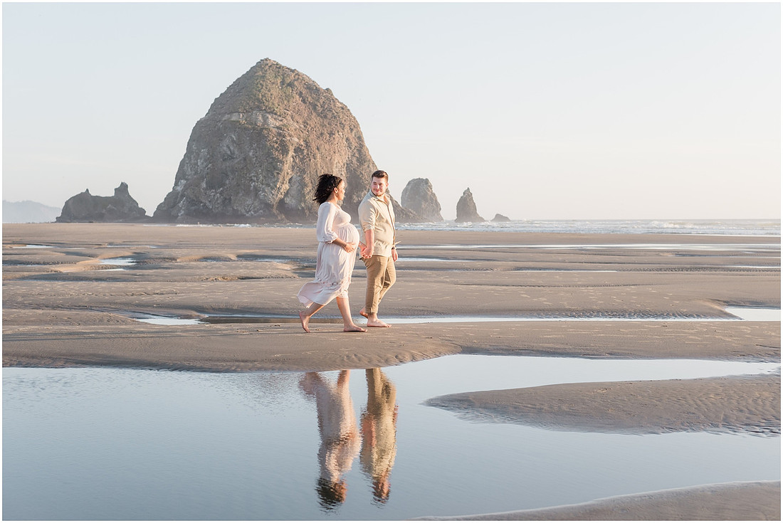 "Maternity pictures", "Oregon coast photographer", "PNW coast photographer", "Haystack Rock maternity pictures"