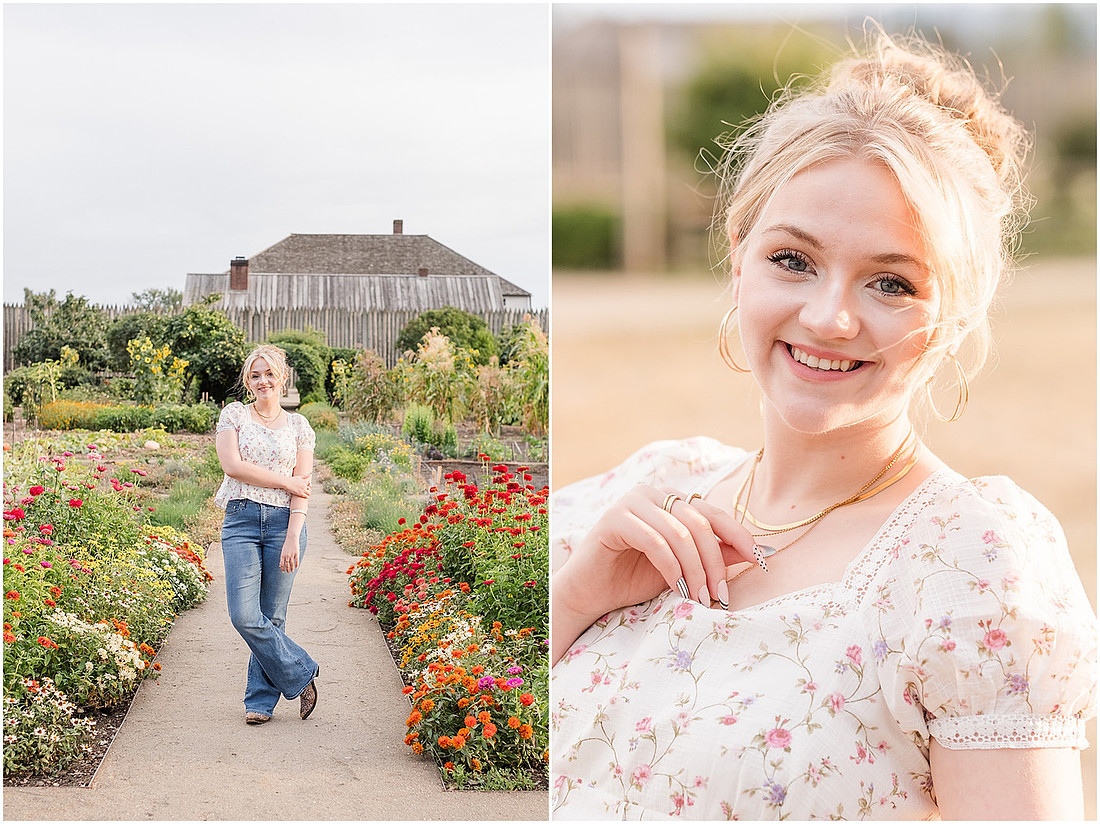 "Fort Vancouver Senior Session", "Flower garden senior session", "Longboard senior session", "Marshall House senior session"