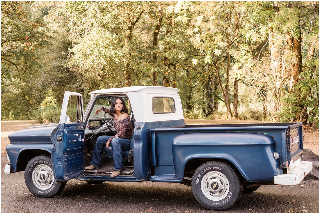 "Country senior session", "Classic Chevy truck", "Battleground Wa Senior photographer", "Woodland Wa High School photographer", "WHS Senior girl", "Class of 2027 photographer", "La Center Wa Senior photographer"