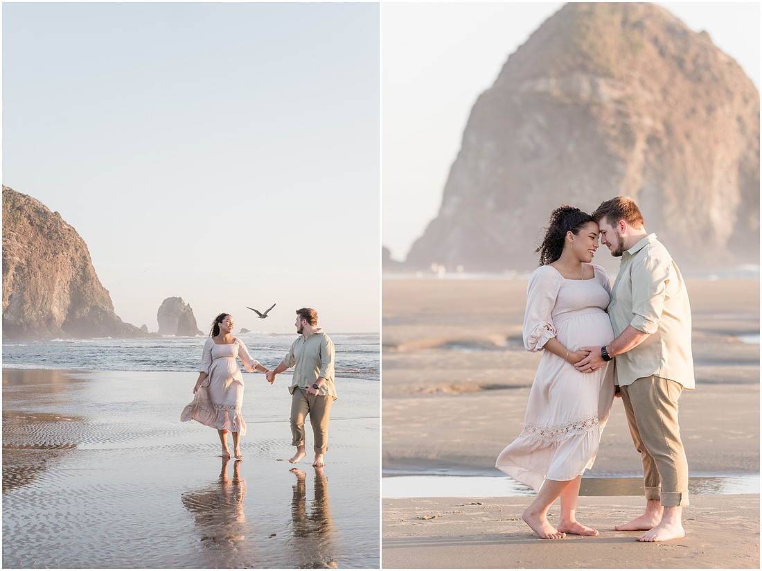 "Maternity pictures", "Oregon coast photographer", "PNW coast photographer", "Haystack Rock maternity pictures"