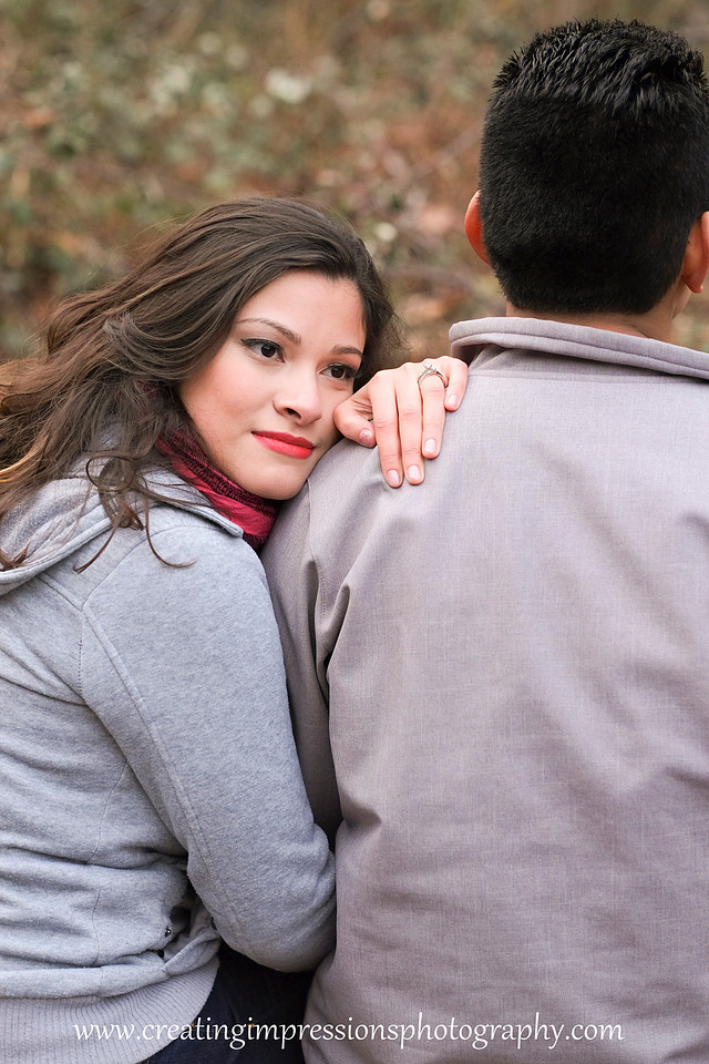 Forest natural light engagement pictures