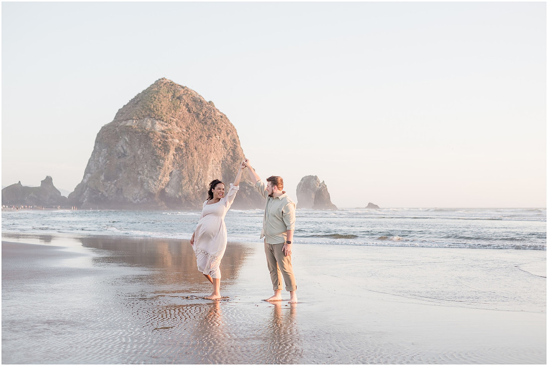 "Maternity pictures", "Oregon coast photographer", "PNW coast photographer", "Haystack Rock maternity pictures"