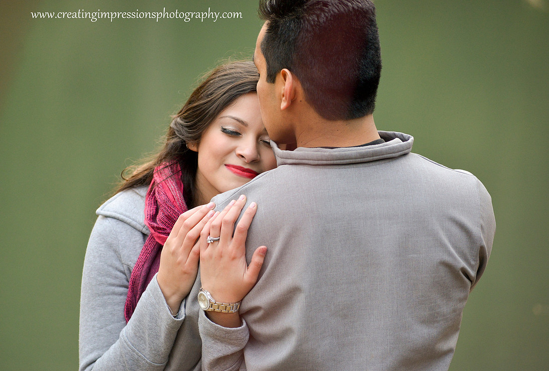 Forest natural light engagement pictures