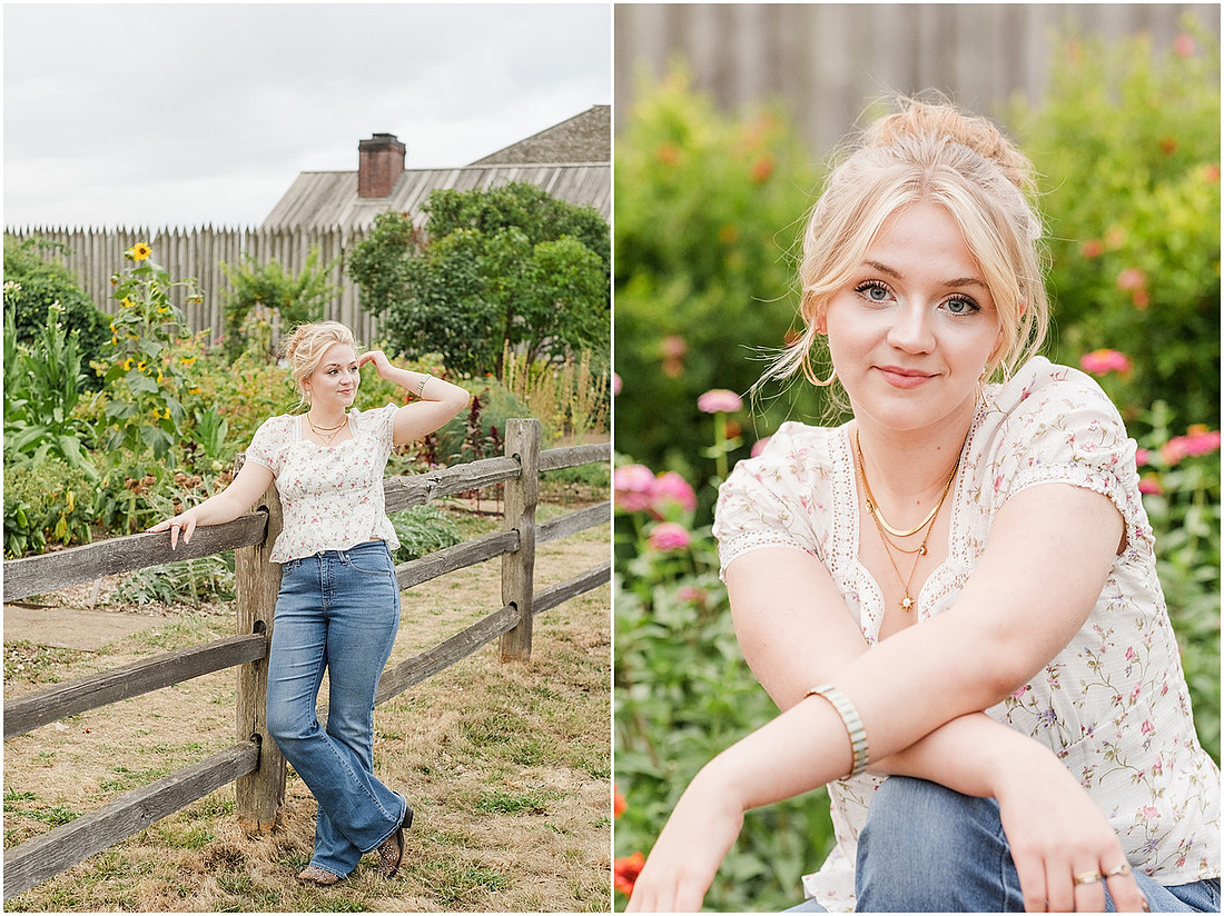 "Fort Vancouver Senior Session", "Flower garden senior session", "Longboard senior session", "Marshall House senior session"