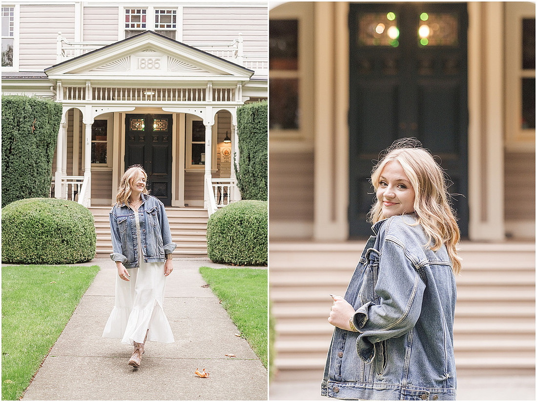 "Fort Vancouver Senior Session", "Flower garden senior session", "Longboard senior session", "Marshall House senior session"