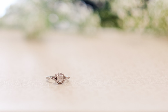 "Engagement ring", "Wedding florals", "Wedding details", "baby's breath and gold"