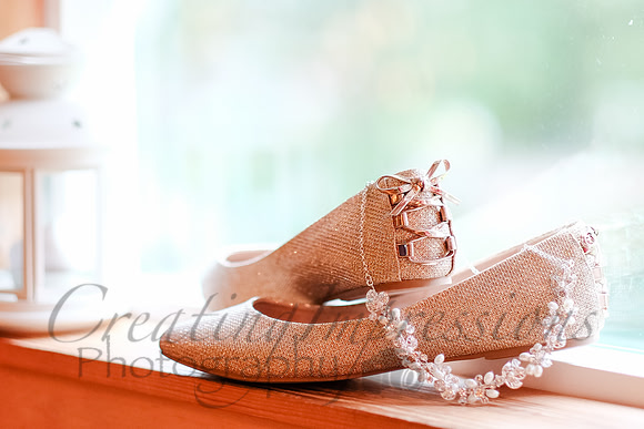 Brides gold shoes