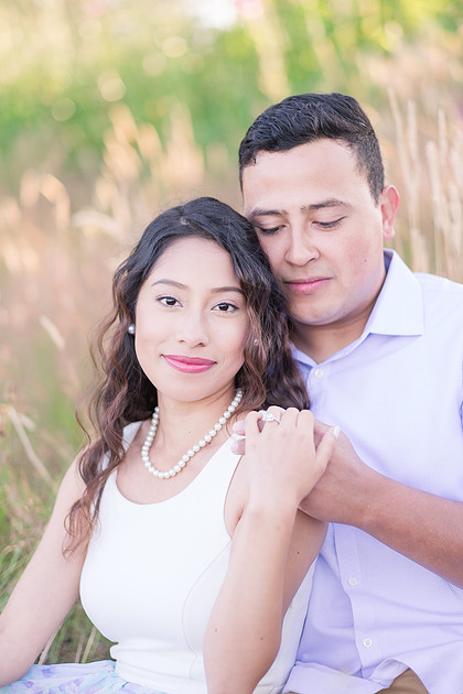 "Washington state photographer", "hilltop engagement session", "photo session with a view", "mountain view photo session", "latino couple", "couple photography", "engagement pictures", "wild flowers", "summer engagement pictures"