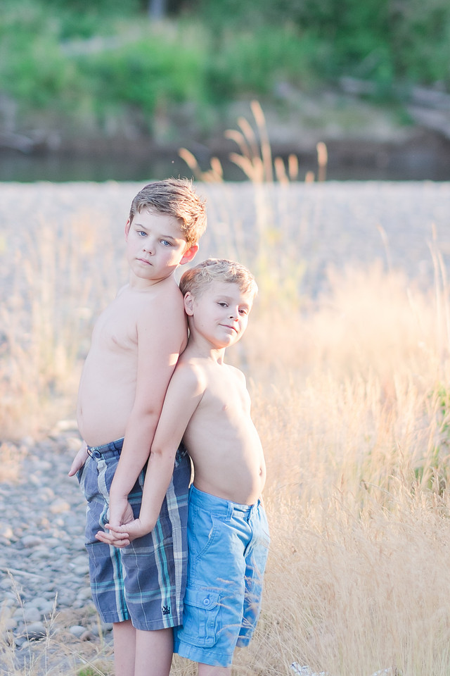 riverbank, "tall grass", watermelon, summer, barefoot, Brothers