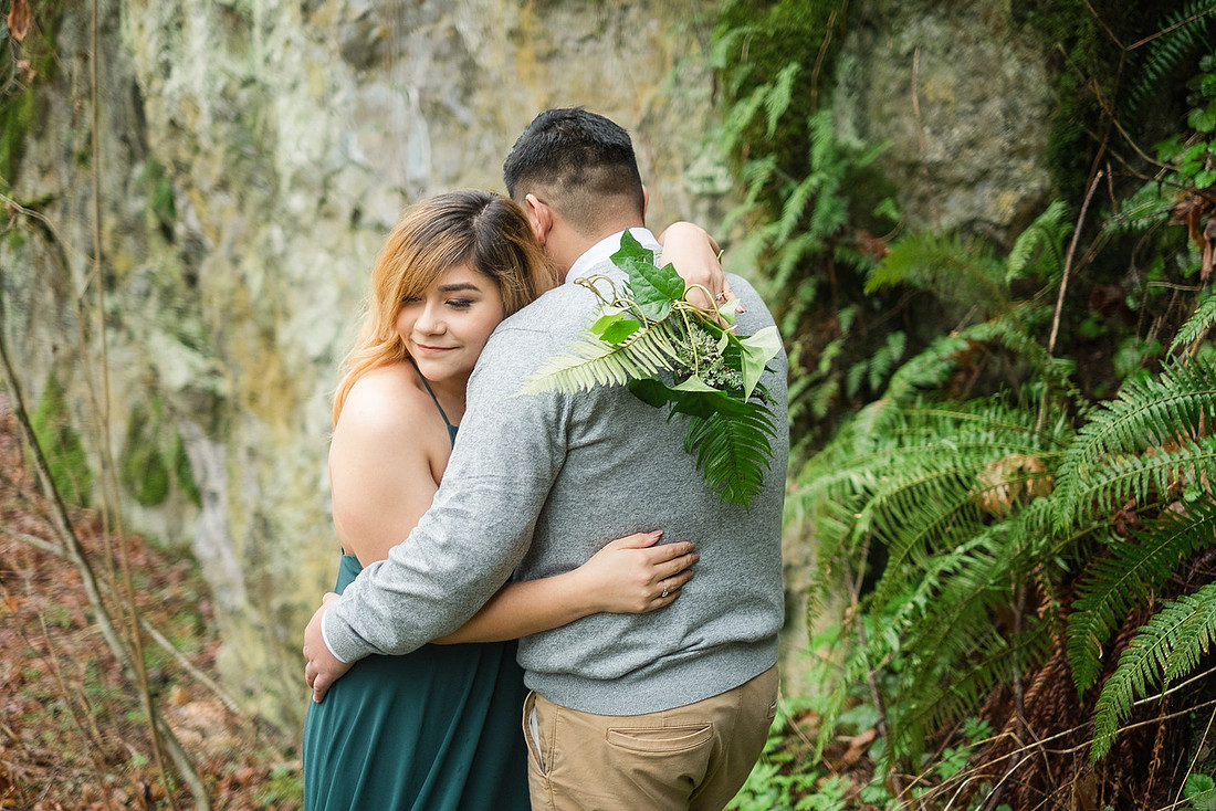 "Woodland engagement pictures" "boho engagement pictures", "green dress", 