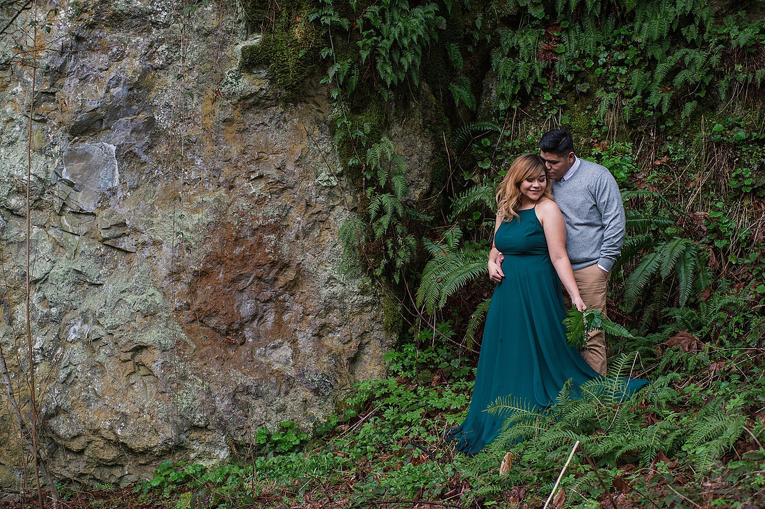 "Woodland engagement pictures" "boho engagement pictures", "green dress", 