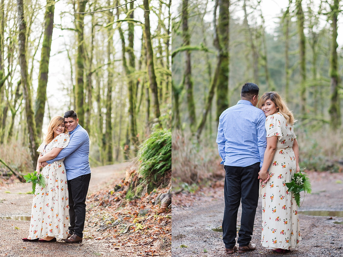 "Woodland engagement pictures" "boho engagement pictures", "floral dress", 