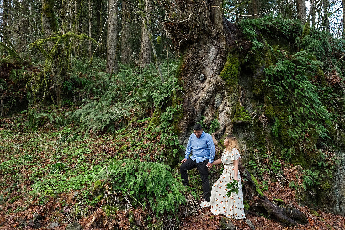 "Woodland engagement pictures" "boho engagement pictures", "floral dress", 