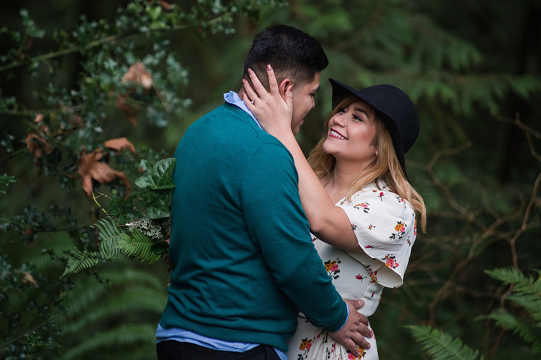 "Woodland engagement pictures" "boho engagement pictures", "floral dress", 