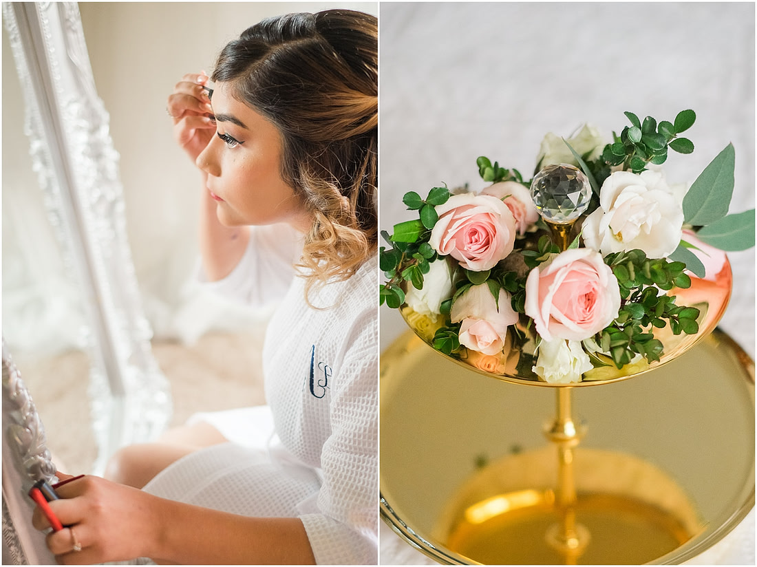 "rainy wedding day", "Pink bouquets", 