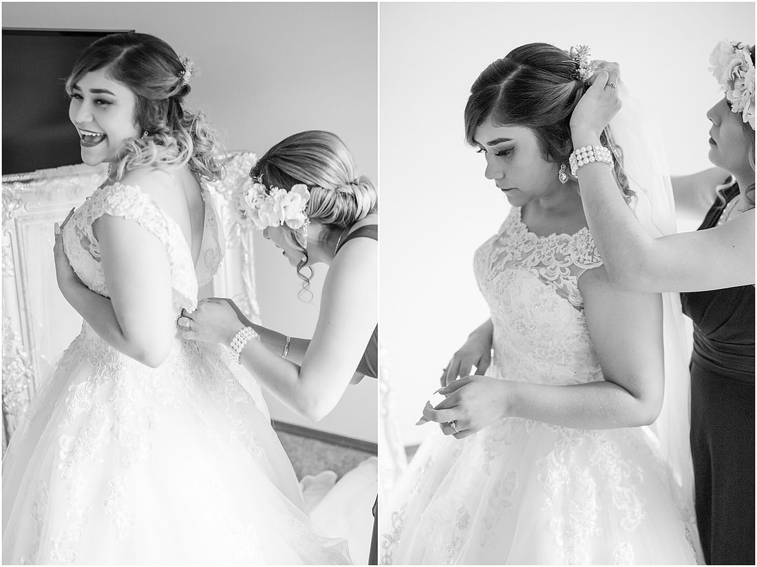 "rainy wedding day", "Pink bouquets", 