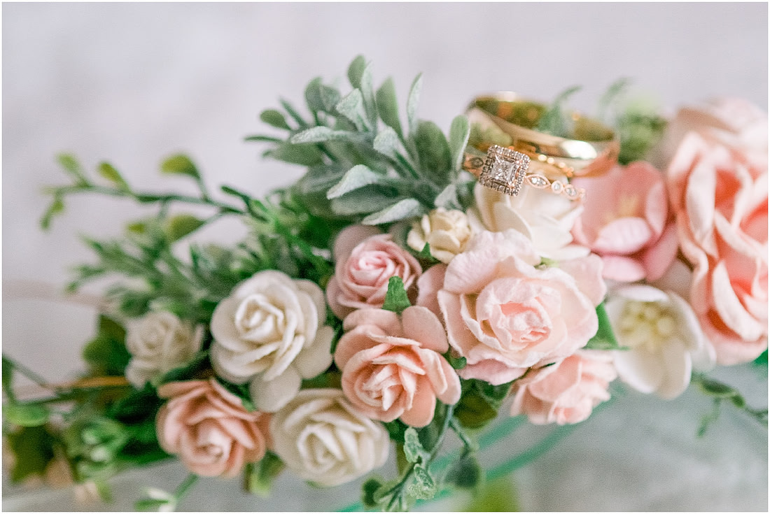 "rainy wedding day", "Pink bouquets", 