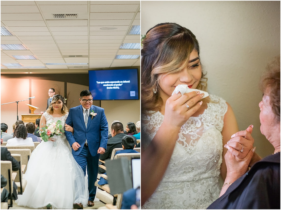 "rainy wedding day", "Pink bouquets", 