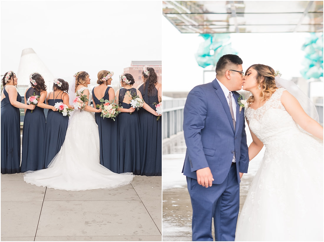 "rainy wedding day", "Pink bouquets", 