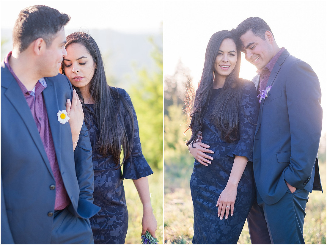 "wildflower engagement photos", "purple lupines", "spring engagement"