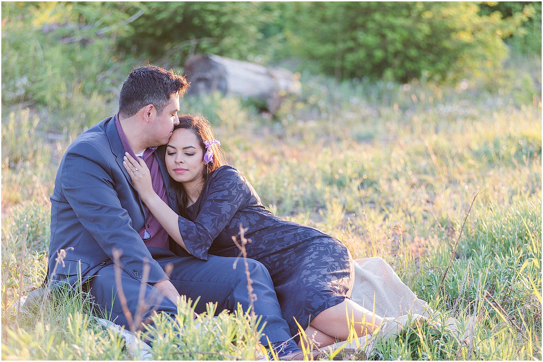 "wildflower engagement photos", "purple lupines", "spring engagement"