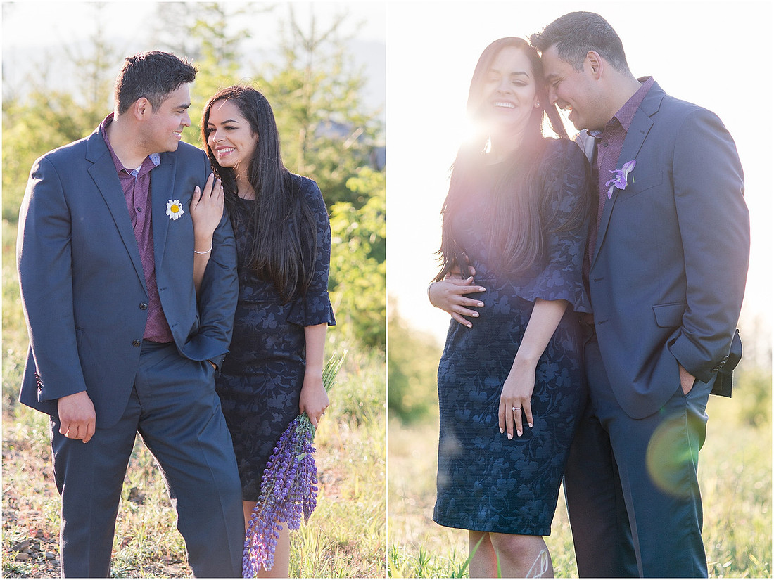 "wildflower engagement photos", "purple lupines", "spring engagement"