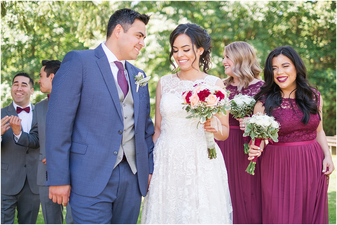 "Trinity tree farm", "Washington Wedding", "Burgundy bridesmaid dress"