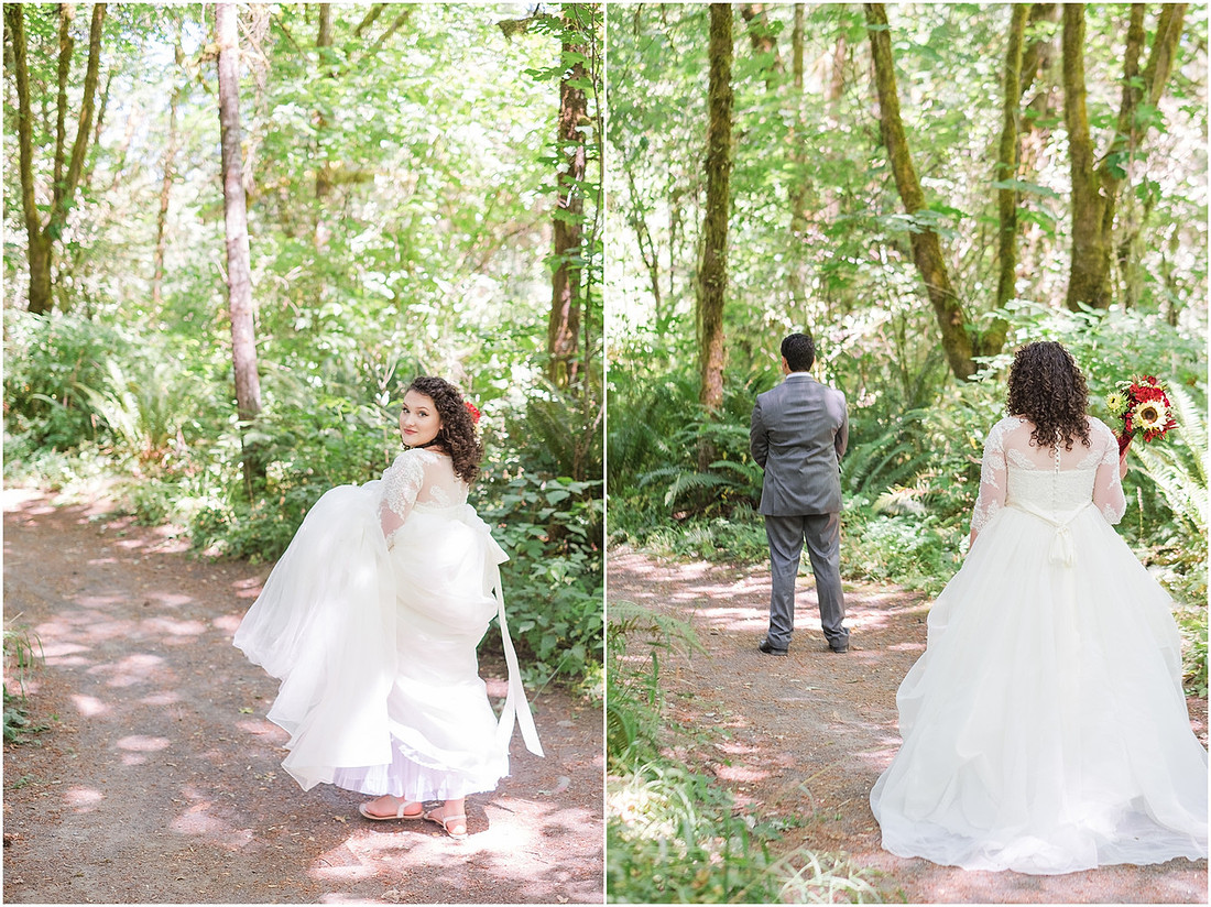 "Burgundy bridesmaids dresses", "Lewisville Park Wedding", "Ivory sunflower bouquet", "PNW Summer wedding"